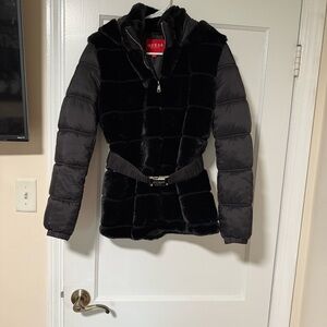 GUESS Women's Black Quilted Puffer Coat